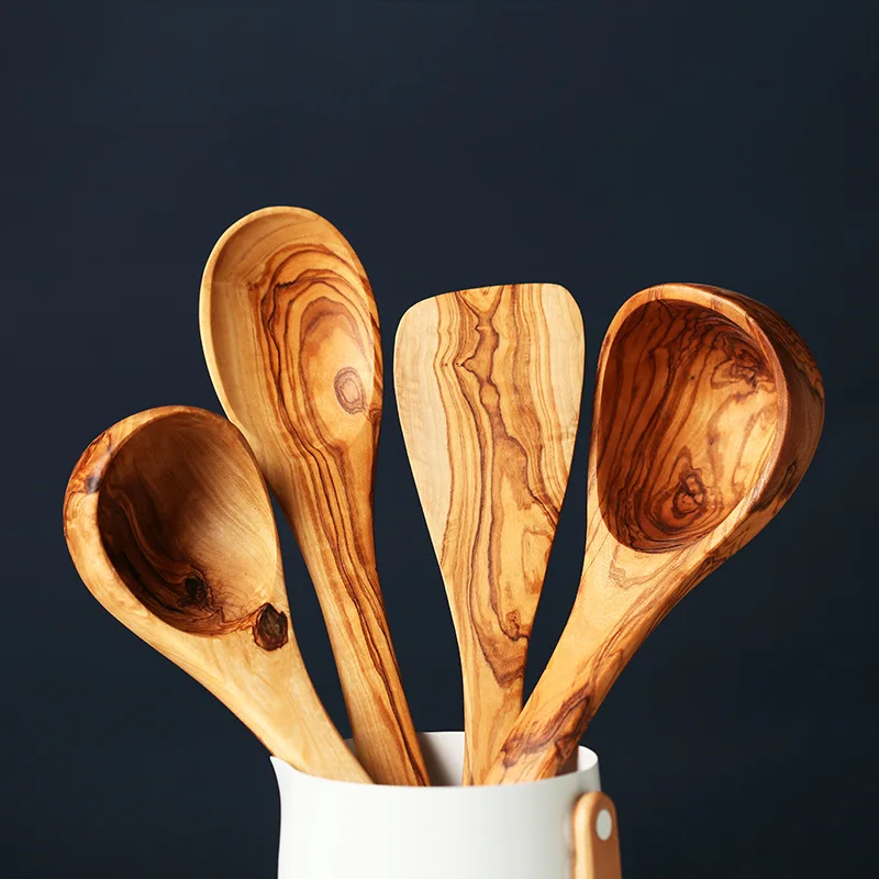 Olive Wooden Kitchen Porridge Spoon Wooden Spatula Wooden Spoons For Cooking Nonstick Kitchen Utensil