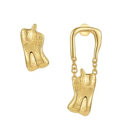 High Quality 18K Gold Plated Brass Jewelry Asymmetric 3D Body Accessories Earrings E211239