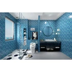 Mosaics Price Roman Glossy Ocean Blue Pixel Square Mosaic Porcelain