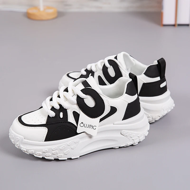 Manufacturer Women Sport Shoes Lace Up Wear-resistant Running Sneakers Zapatilla para mujer