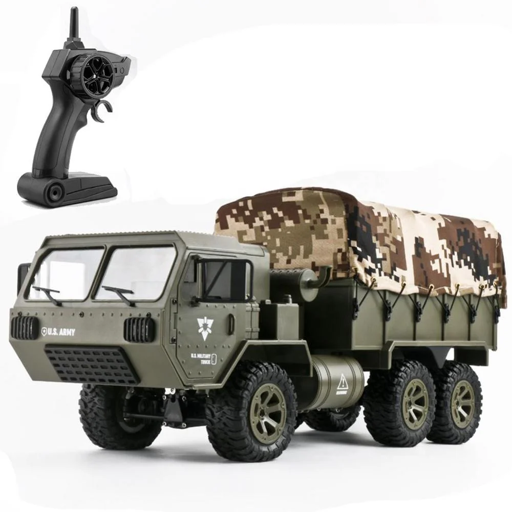 RC Camión militar，Juguete de Militar Camión de Control Remoto 1:16 4WD Coche de Camión Todoterreno RC para fanáticos y niños 