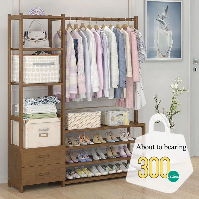 Simple coat and hat Rack shoe rack integrated family living room Multifunctional coat Hanger floor shelf hall hanger