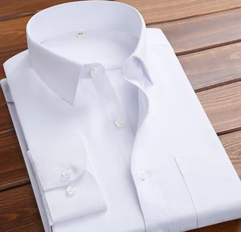 White Blue Pink Black Men's Shirt Long Sleeve Classic Men Formal Dress Shirt for Business Mens Clothing Shirts China STF001