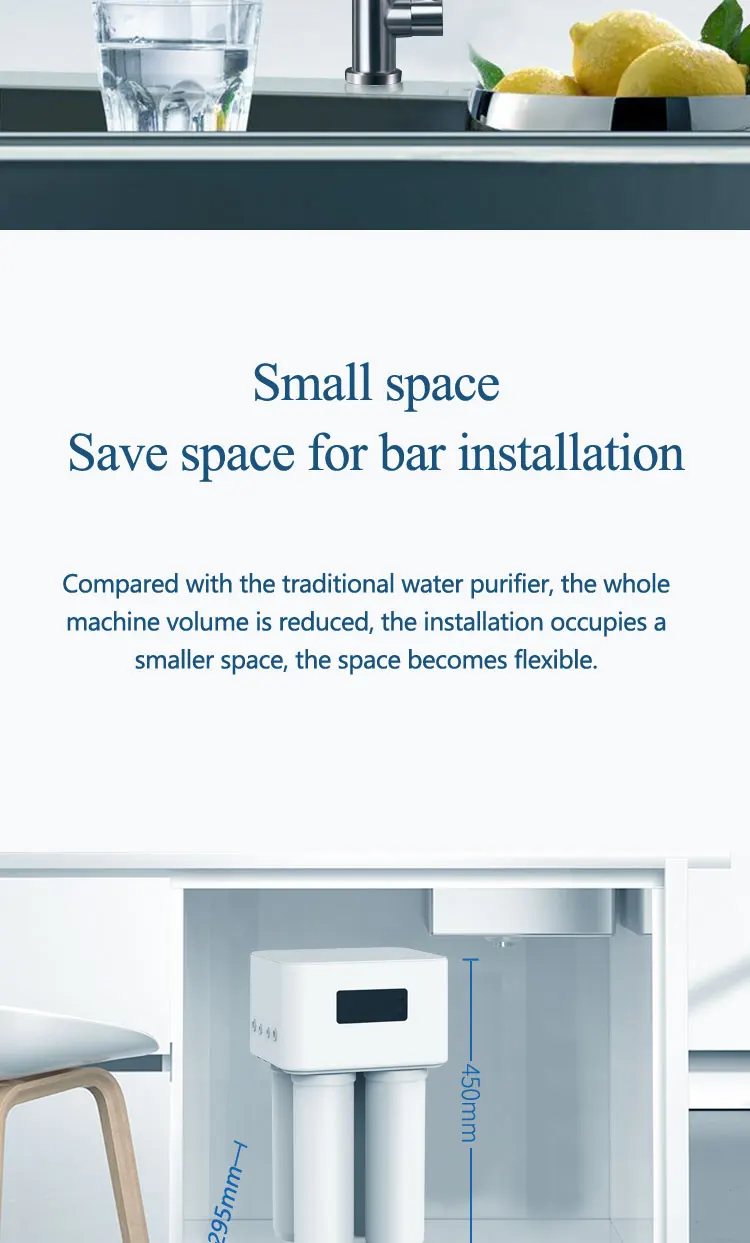 400G Electric Reverse Osmosis Plastic Under-Sink Water Purifier Self-Cleaning Integrated Cartridge Direct Household Drinking