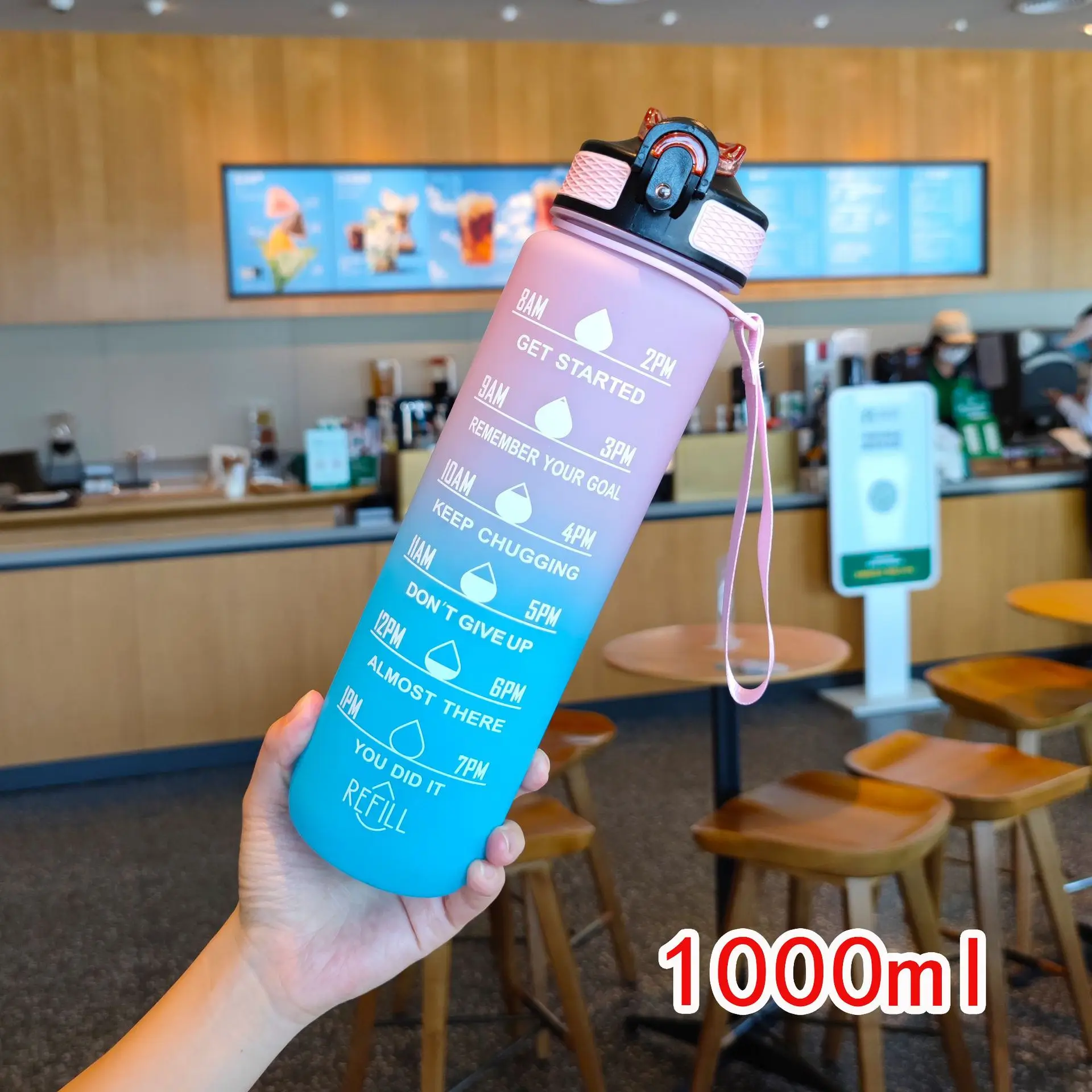 3 in 1 Wholesale Custom Logo 32oz Plastic Water Bottle With Straw Sport Water Bottles BPA free Plastic cup with straw and lid