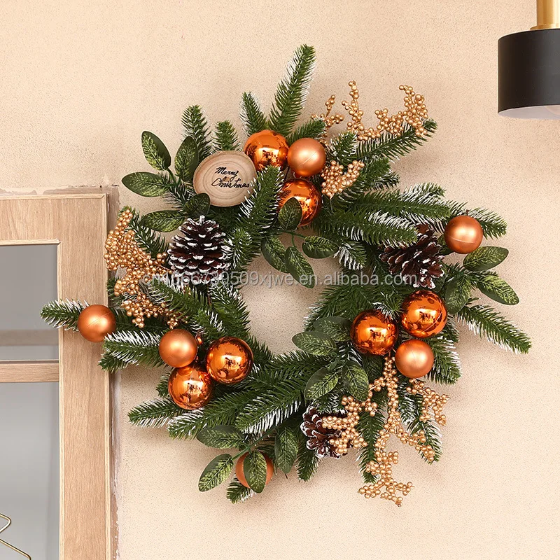 product 2025 online hot sale christmas wreath and garland set decorated 6pcs per pack-5