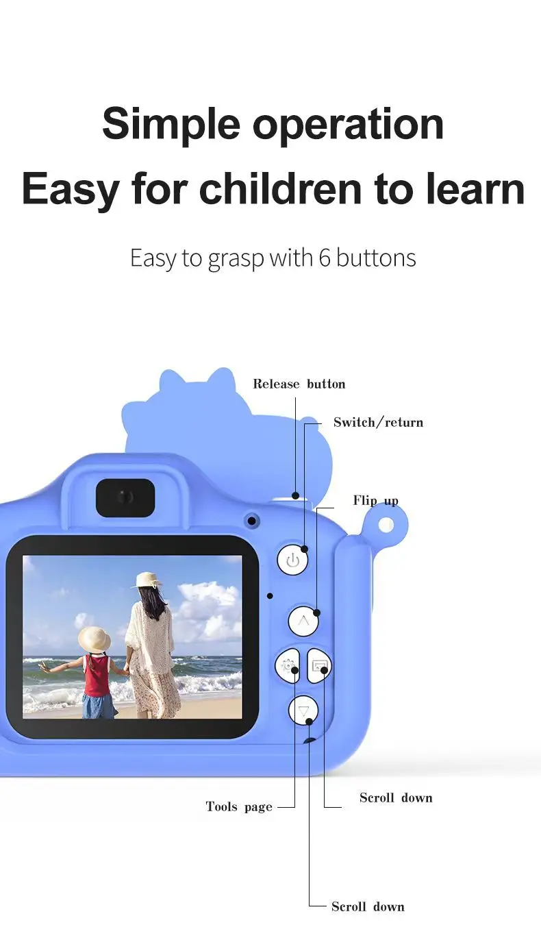 1080P高清摄像机数码儿童相机可爱儿童相机玩具