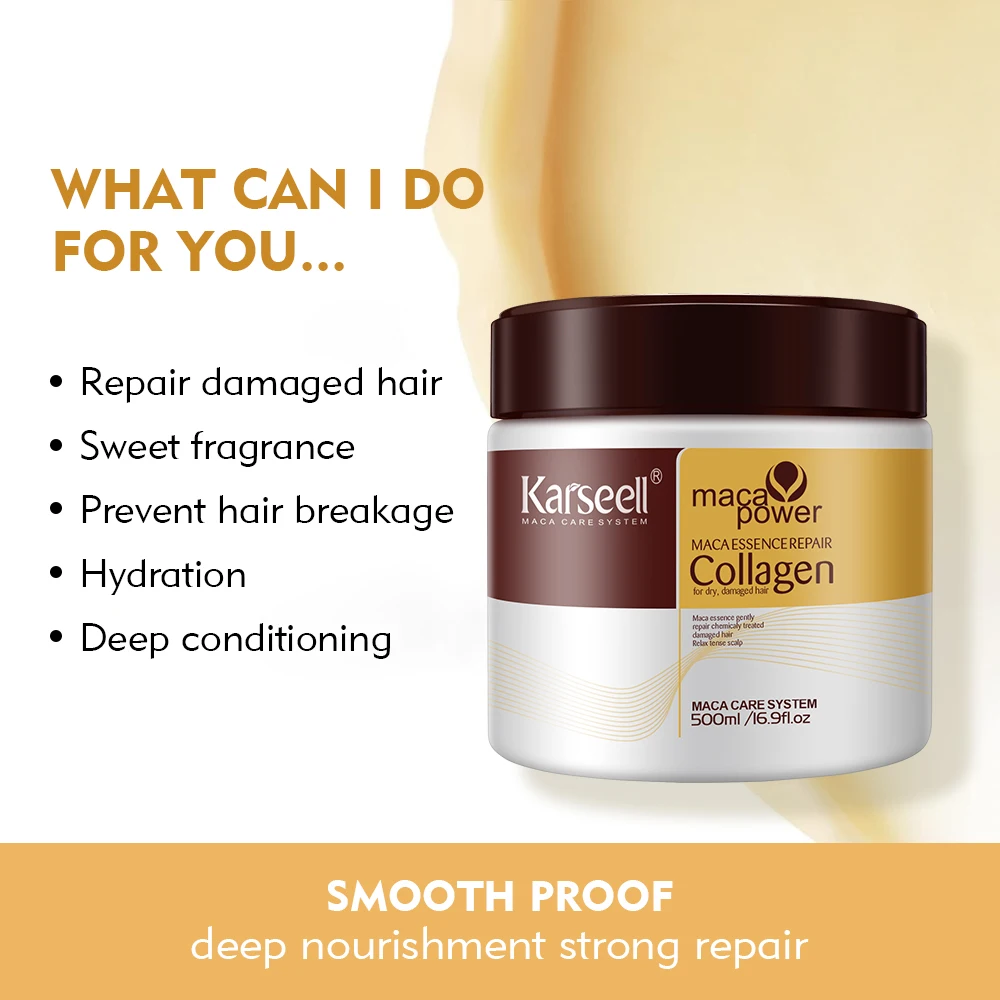 Karseell Private Label Collagen Smooth Nourishing Hair Mask Shiny Repairing  Resistant Protector Moisturizing Hair Mask