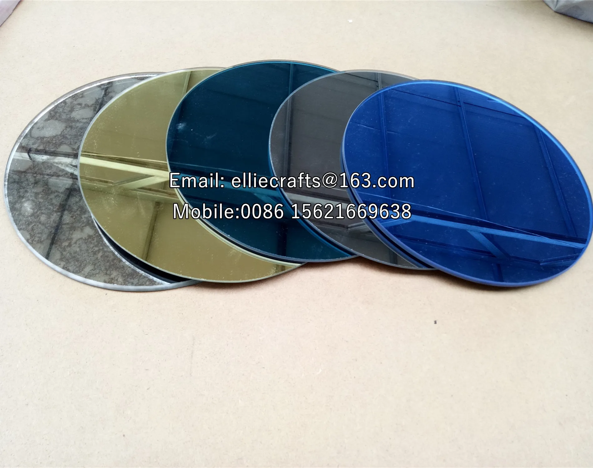 round glass mirror tiles 