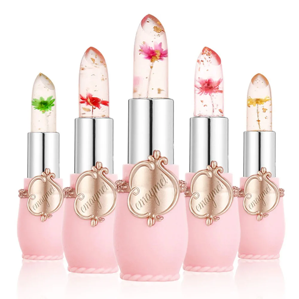 clear lipstick with flower