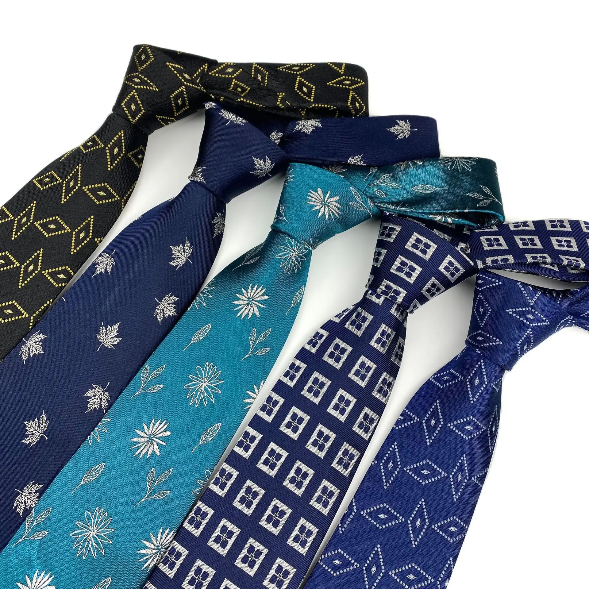 New Classic Polka Dot Blue Red JACQUARD WOVEN Silk Men's Tie Necktie Free Next Day Delivery Best