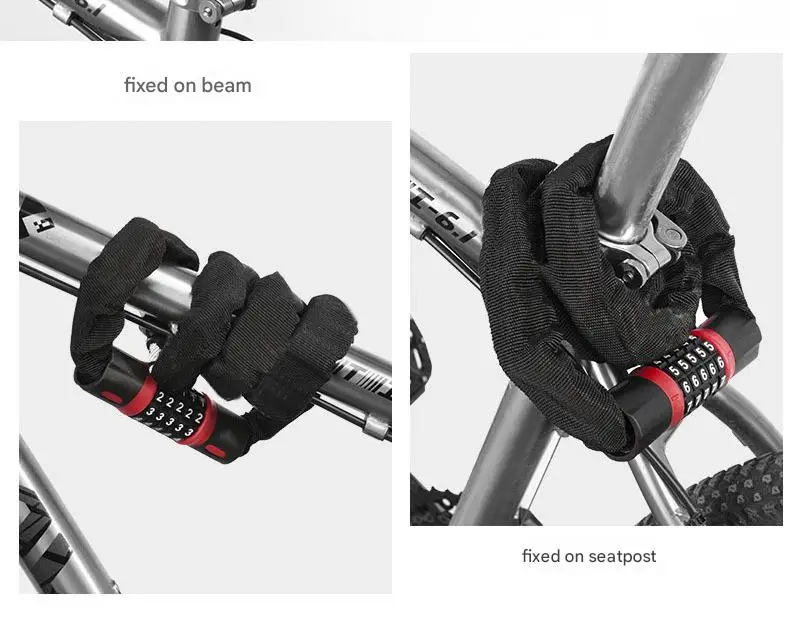 Portable Password-Lock Chain Accessory for Electric Battery Bicycles and Motorcycles Convenient Anti-Theft Accessory