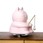 Music Custom Christmas Baby Vintage Songs Music Box Cute Cartoon Cat Figurine Ceramic Music Boxs Gift