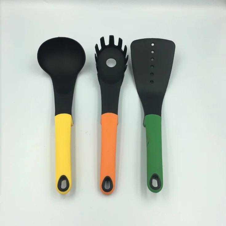 Kitchen Accessories Nylon Cooking Utensils 6pcs with Spoon Rest Colorful Non Stick Cookware Cocina