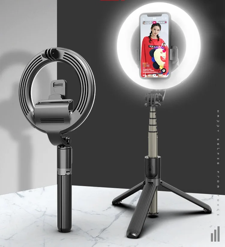 selfie light with inbuilt tripod