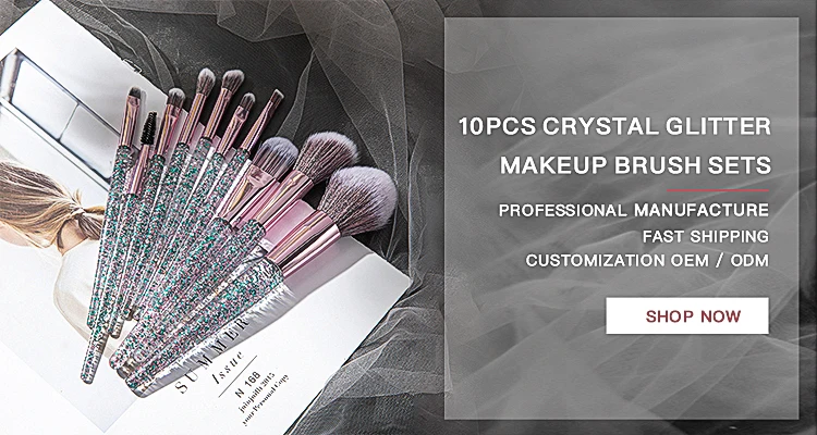 Free Sample Synthetic Hair OEM Professional Multicolor Crystal Quicksand Makeup Brush