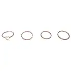 Fashion Plain Circle Wavy Love Heart Combination Ring Women's Personality Simple Ring Tail Ring Set