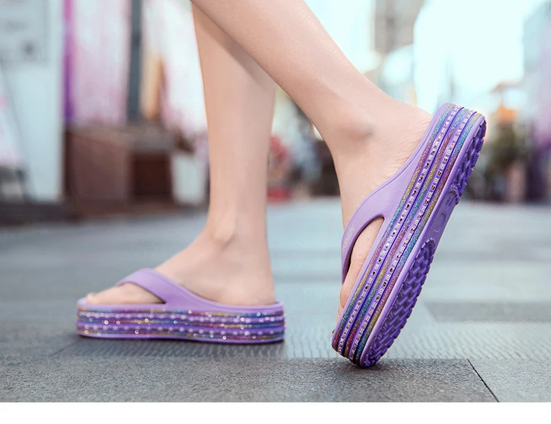 Summer Beach Sandals Platform Shoes Sole Casual Women Flip-flops Slippers