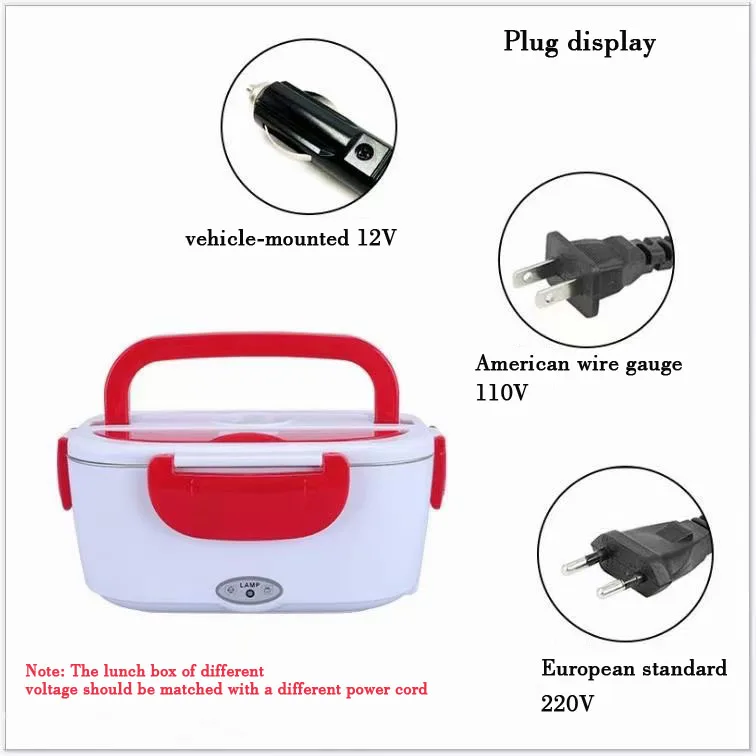 Customized Car Home Dual-use Water-free Electric Lunch Box OEM & ODM Student Portable Automatic Insulated Lunch Box Electric
