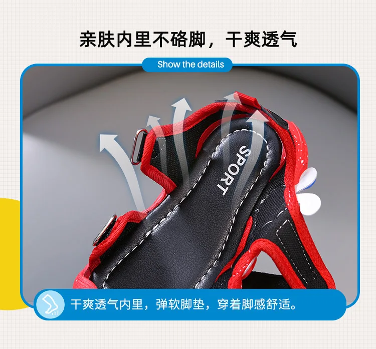2024 Summer Lighting Sandals for Boys and Girls 1-6 Years Old Luminous Casual Shoes Soft Anti-Kick Beach Shoes for Toddlers manufacture