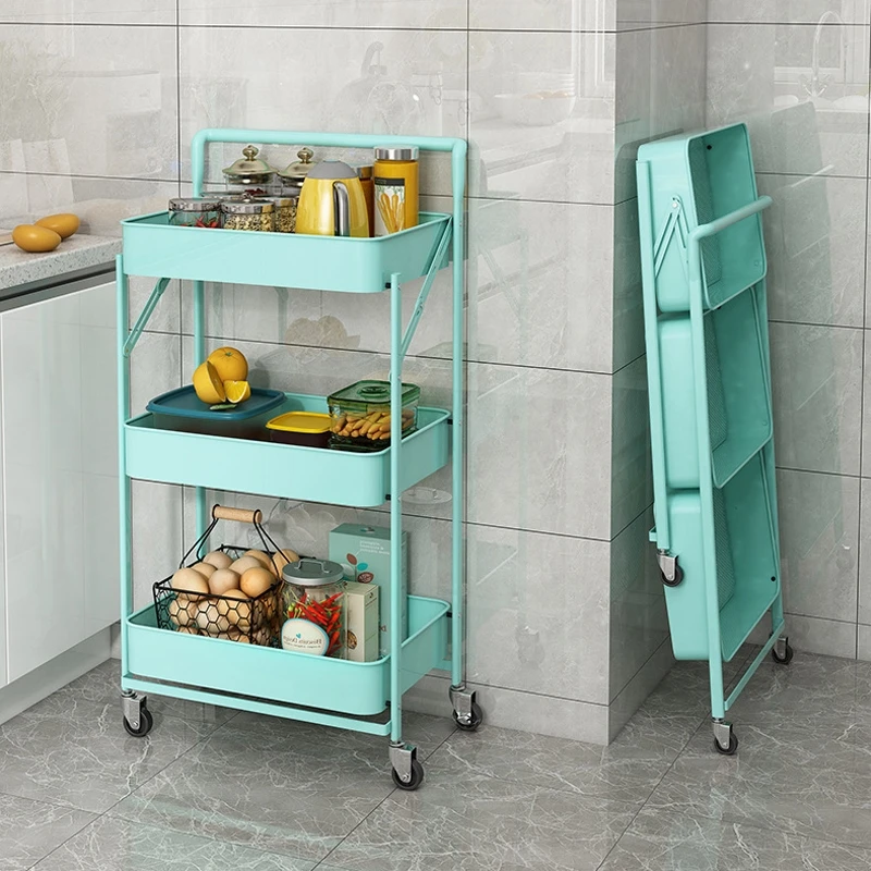 Multifunctional Trolley 3 Tier  Stainless Steel trolley Removable Kitchen Fruit Vegetable Storage