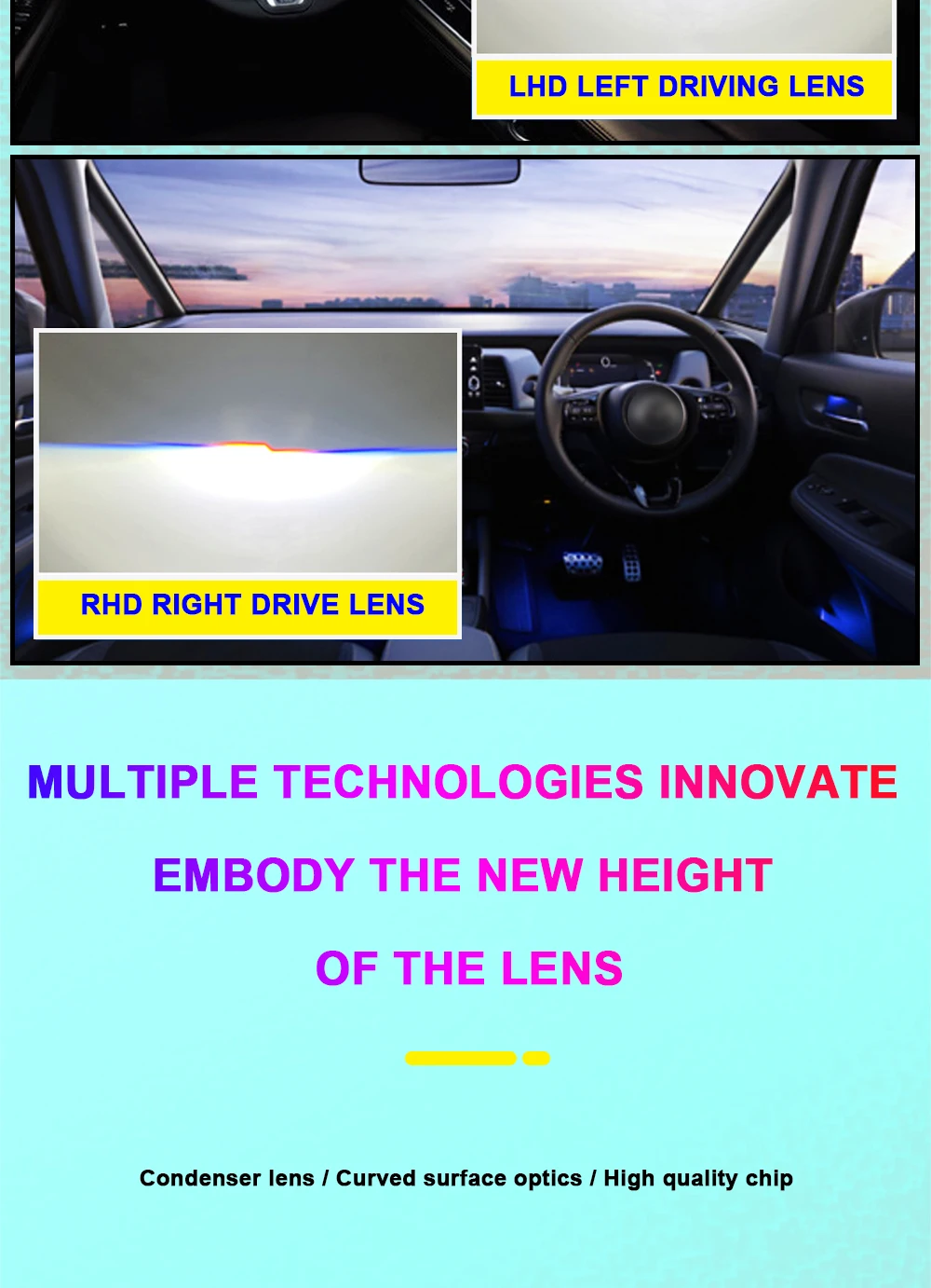 TECH-KING AFS Bi Led Projector Lens 3.0 inch Automatic Sensor Led Projector Auto Lighting System Super Bright lens headlight