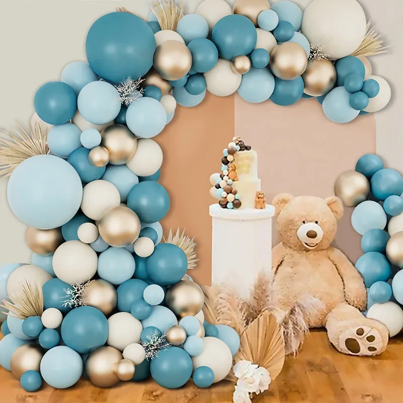 New vintage blue Balloon arch garland set Baby shower Baby birthday party decoration