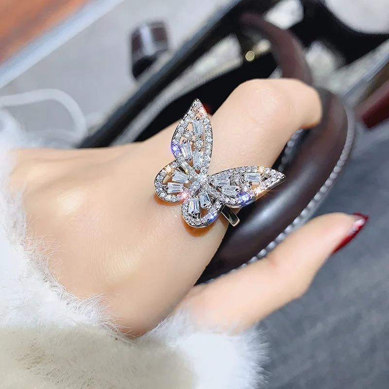 rhinestone butterfly ring