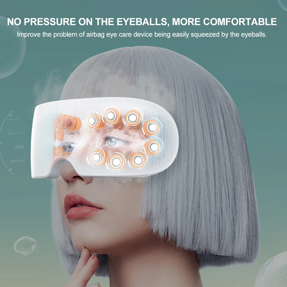 4D Smart Facial Beauty Instrument Bluetooth Music Eye Massage Equipment With Heat Compression