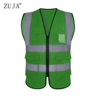 Vest Reflective Vest ZUJA Sample Available Printed High Reflective Strips Safety Vest Construction