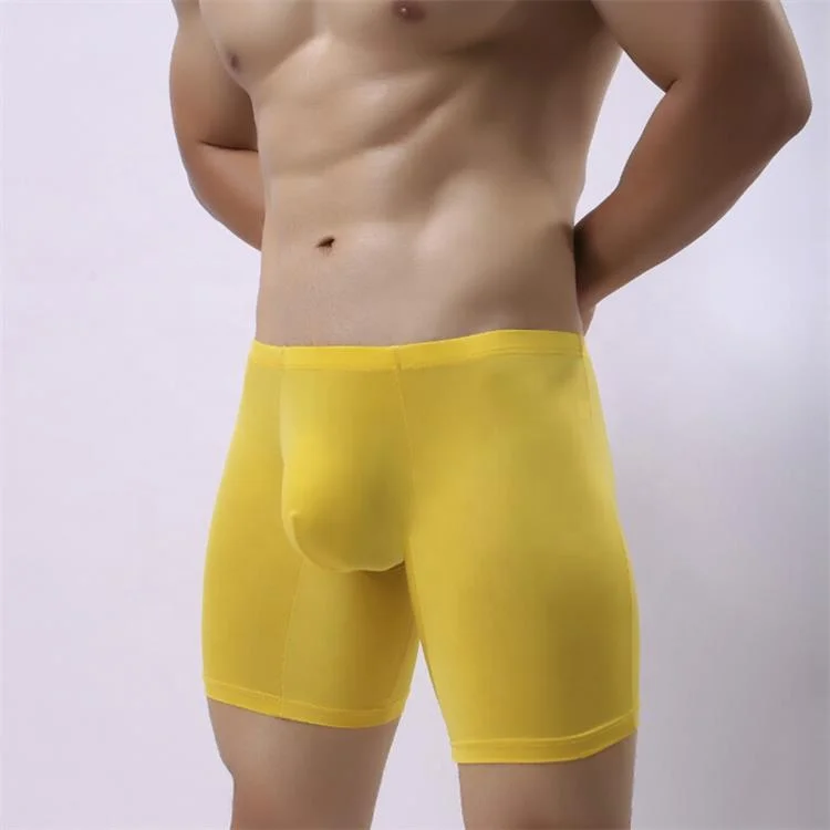 Transparent Cotton Big Men Sexy Gay Boxer Briefs Men Underwear With