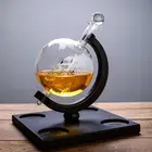 Bottle QiAOQi Globe Shaped 850ml Glass Wine Bottle With 4 Glass Cup
