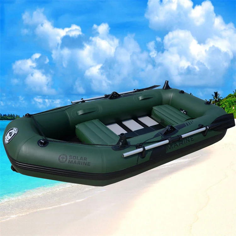 Solarmarine 3 Person Wood Floor Fishing Inflatable Boat With Motor