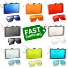 glasses and purse set acrylic purse Transparent Bag sunglass Clutch purse Chain Clear clutch evening bag