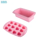 Silicone Bakeware Bake Pan Set Kitchen Food Grade Pink Silicone Baking Pan Set Cake Mold Bakeware Sets