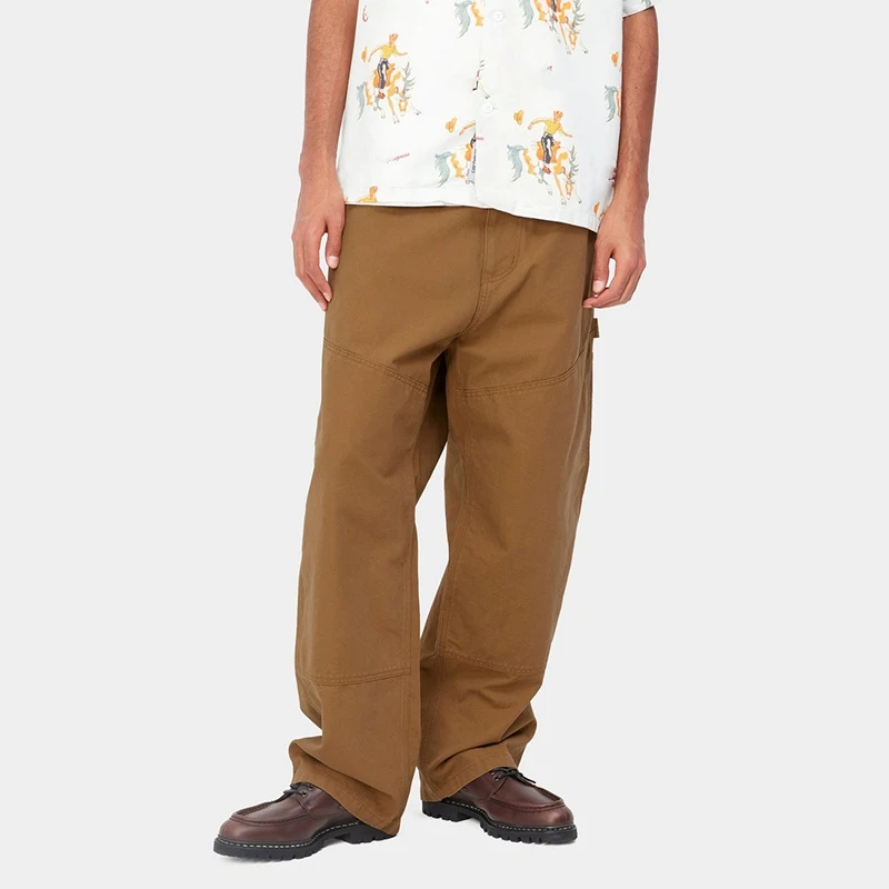 Manufacturer Custom High Quality Mens Straight Leg Denim Jeans Canvas Work Cargo Pants Double Knee Carpenter Pants Men details