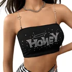 Top Crop Tops For Women BILLIONS Summer Rhinestone Crop Top Casual Sleeveless Cami Top For Women