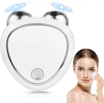 Portable EMS Microcurrent Beauty Instrument V-face lifting Rejuvenating Roller Massager Mini Facial Toning Device