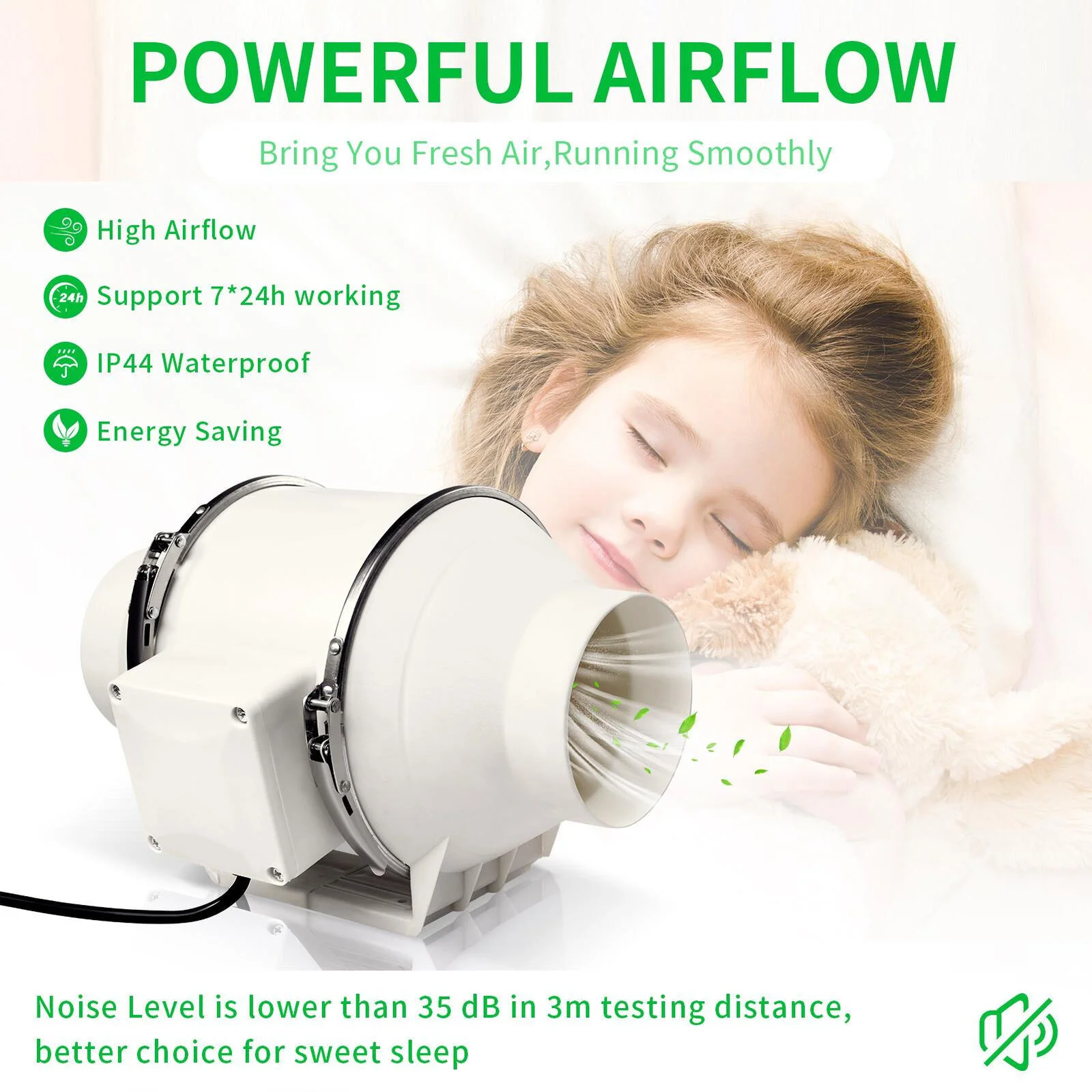 Mixed Flow Fan, 150mm, 220v 50, Plastic - detail 12