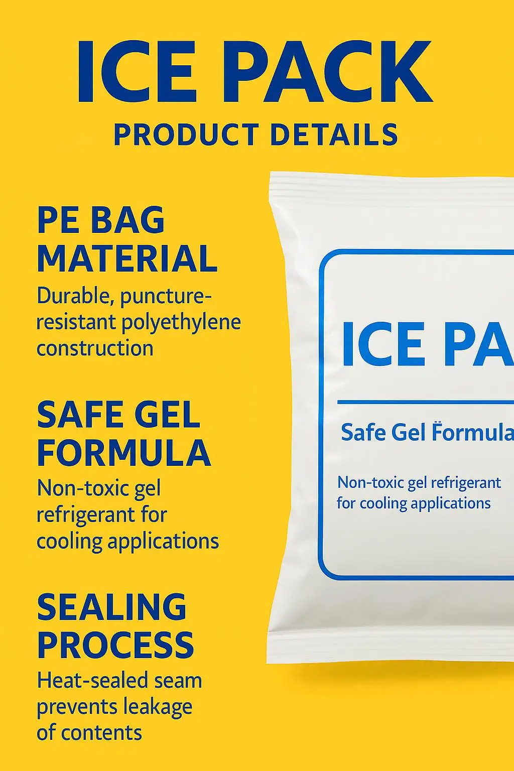 Long-Lasting Reusable Gel Ice Pack for Cold Chain Shipping & Food Temperature Maintenance - detail 3