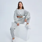 Hoodies Fitness Apparel Hot Sale Crop Top Cotton Fleece Sweat Wear Women's Hoodies With Drawstring
