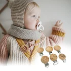 Clip Wooden Holder Clip Stainless Steel Wooden Baby Pacifier Clip