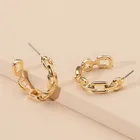 Chain Hoop Creative Design Ins Net Celebrity The Same Earring Chain-Link Oval Chain Hoop Earrings