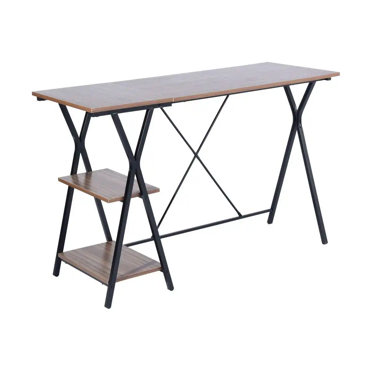 Modern Home Office Furniture Portable Black Computer Table With Black Metal Frame