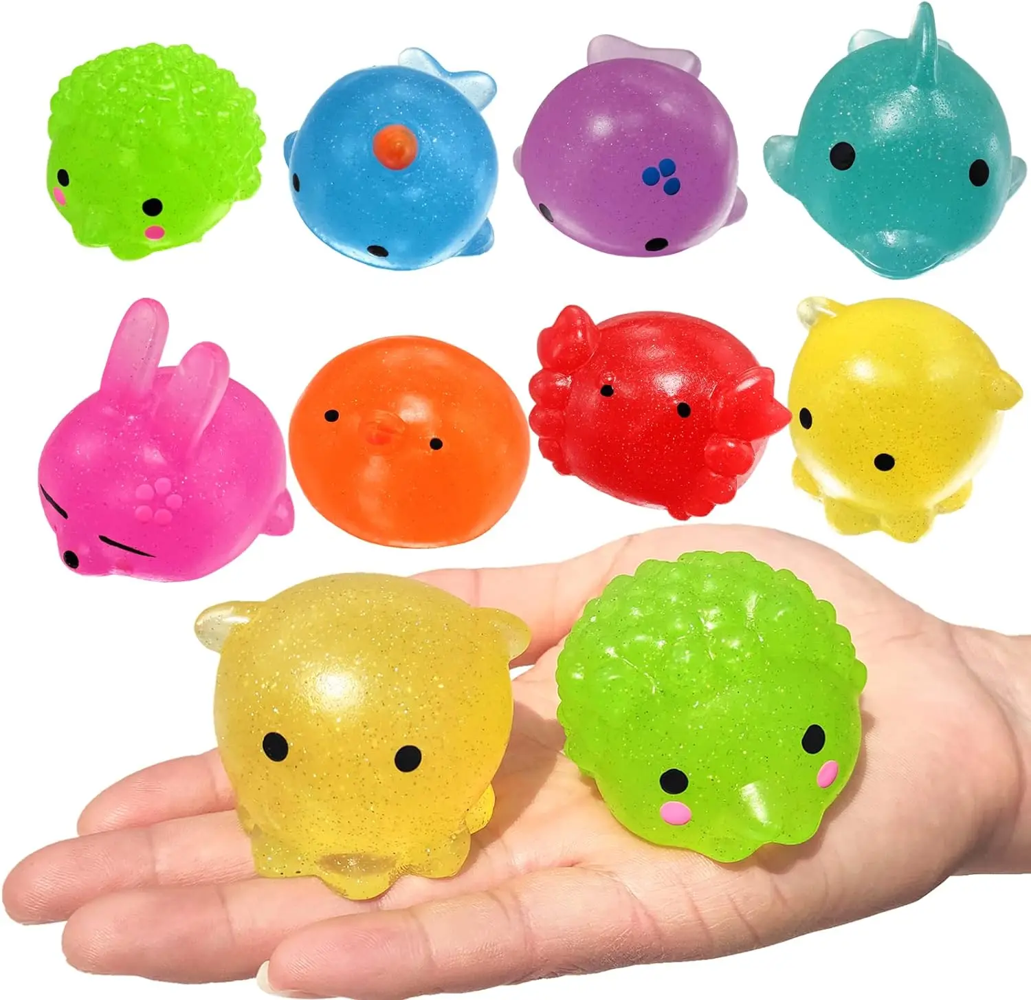 Jumbo Glitter Mochi Squishy Toys Animals Squishy Stress Reliever Kids Party Favors