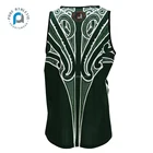 White Singlet PURE White And Dark Green Singlet Printing Wholesale Singlet Sublimated Men's Custom Gym Vest