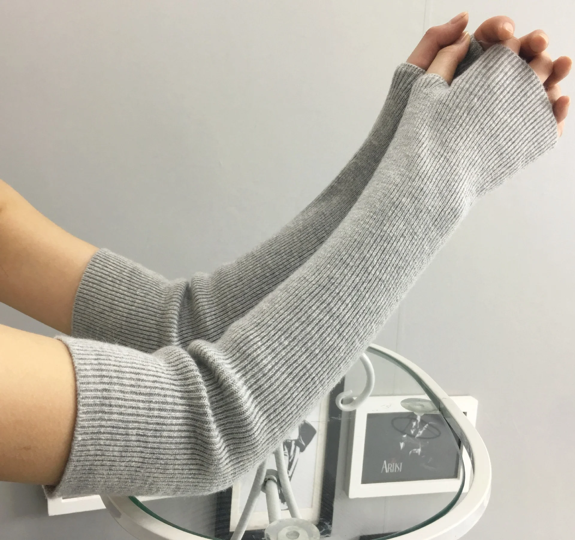 elbow length cashmere gloves