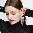 Star Long Earrings Earrings New 2021 All-match Five-pointed Star Fringed Long Diamond Earrings