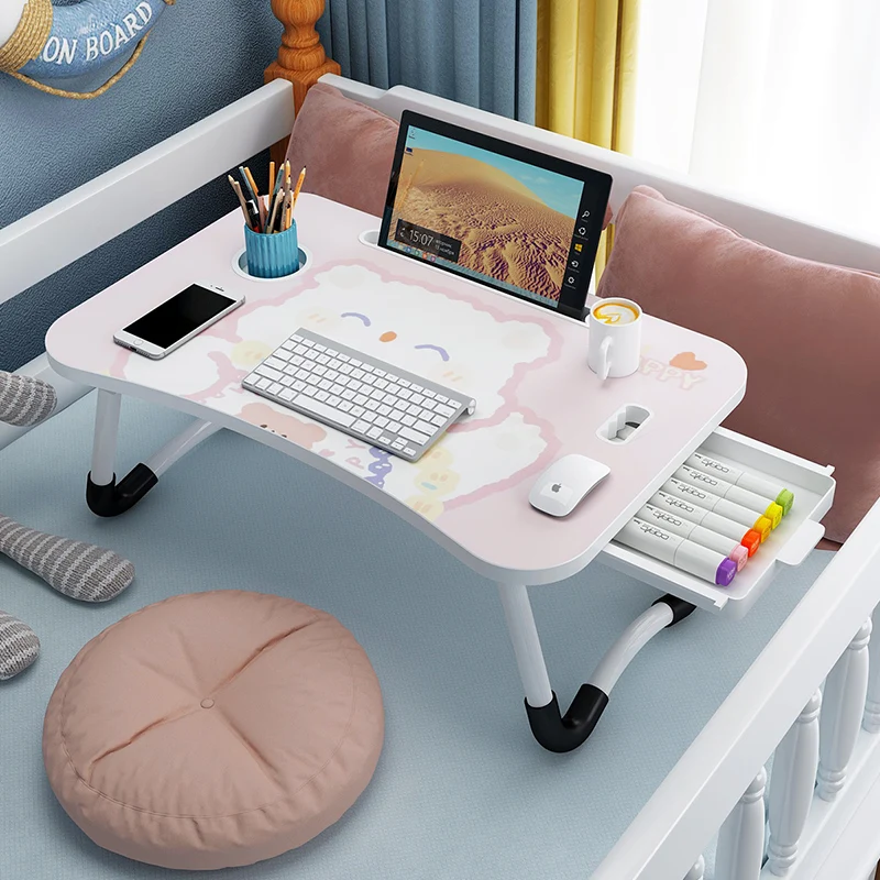 Cartoon Folding Bed Reading Table Portable Notebook Stand Table for Bed Study Computer Desk Laptop Desk