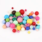 Plastic Beads DIY Color 8mm 10mm 12mm 20mm 22mm 30mm Plastic Acrylic Round Kids Beads